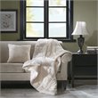 Premier Comfort Polyester Microcord Solid Pieced Corduroy Plush Throw in Ivory