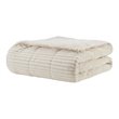 Premier Comfort Polyester Microcord Solid Pieced Corduroy Plush Throw in Ivory