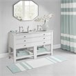 Madison Park Spa 100 Percent Cotton Reversible Bath Rug - Aqua Blue