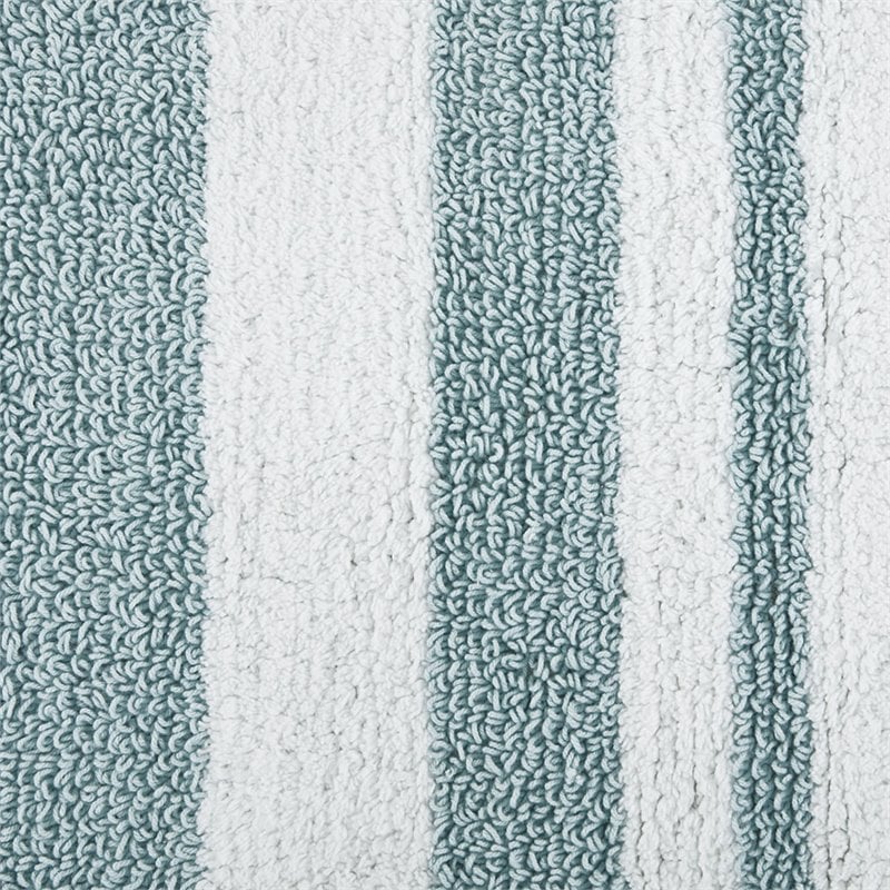 Madison Park Spa 100 Percent Cotton Reversible Bath Rug - Aqua Blue