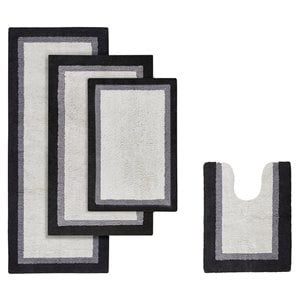 Madison Park Amherst 100 Percent Cotton Bath Rug in Black Finish