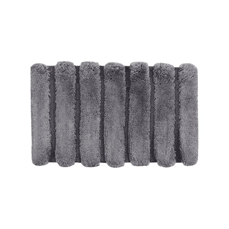 Madison Park 100 Percent Polyester Fabric Solid Tufted Rug in Gray
