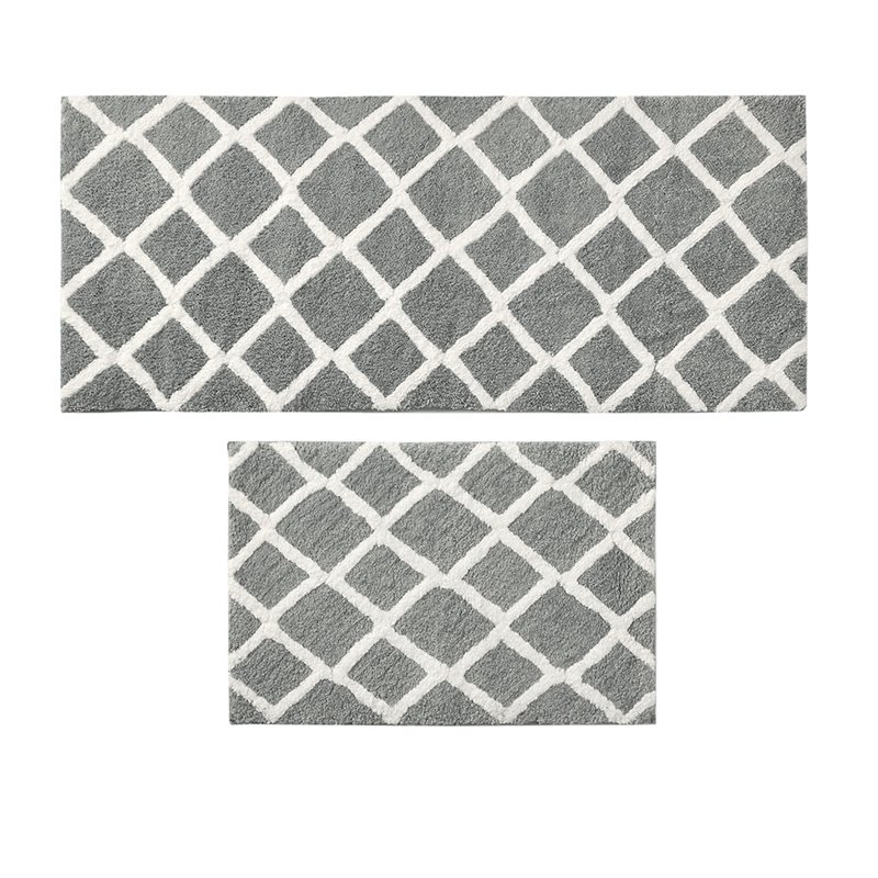 Madison Park Bittman Polyester Reversible Tufted Microfiber Rug in Gray