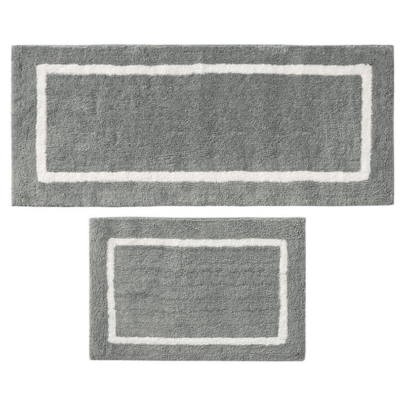 Madison Park Bittman Polyester Reversible Tufted Microfiber Rug in Gray