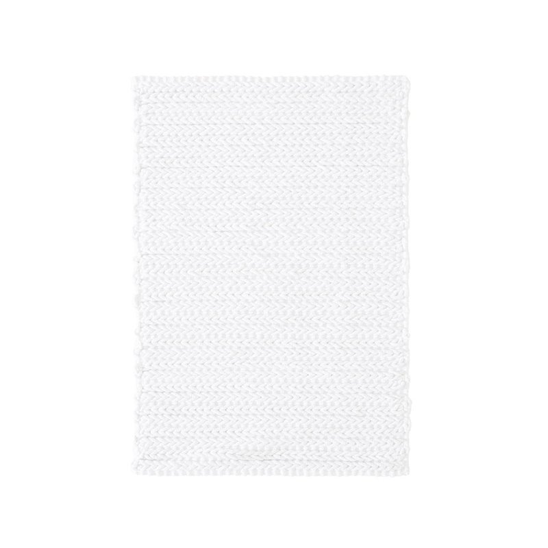 Madison Park Lasso 100 Percent Cotton Chenille Chain Stitch Rug - White