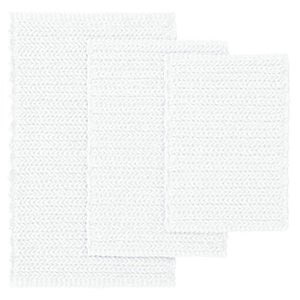 Madison Park Lasso 100 Percent Cotton Chenille Chain Stitch Rug - White