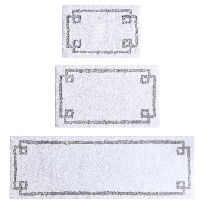 Madison Park Evan 100 Percent Cotton Tufted Bath Rug in White