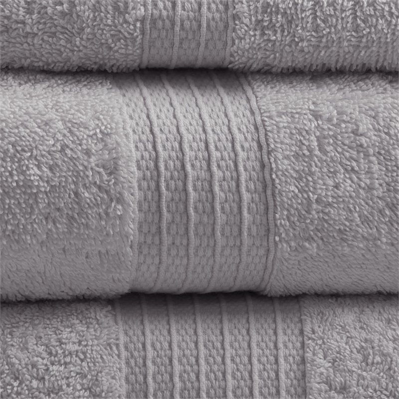 Madison Park Organic 6-Piece 100 Percent Cotton Towel Set in Gray