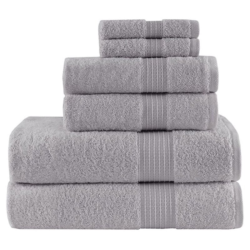 Madison Park Organic 6-Piece 100 Percent Cotton Towel Set in Gray