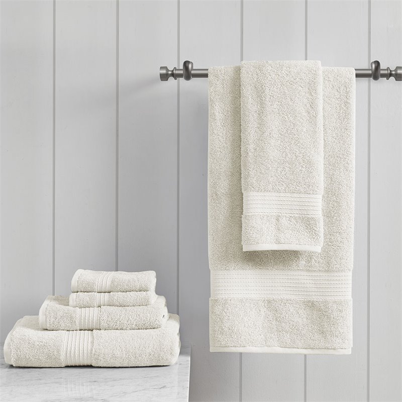 Madison Park Organic 6-Piece 100 Percent Cotton Towel Set in Ivory