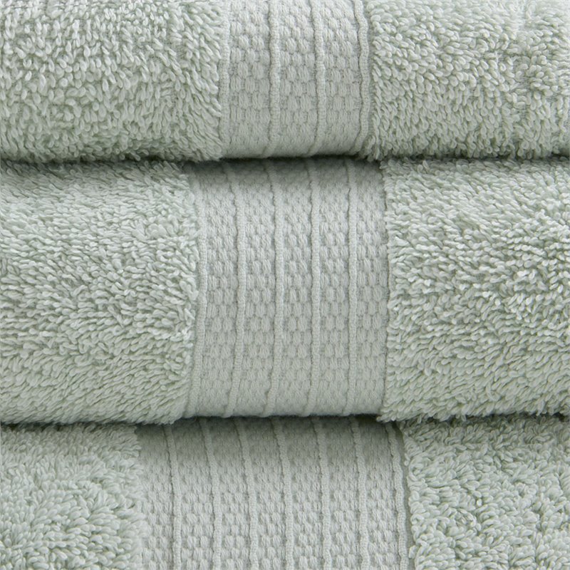 Madison Park Organic 6-Piece 100 Percent Cotton Towel Set in Seafoam Green