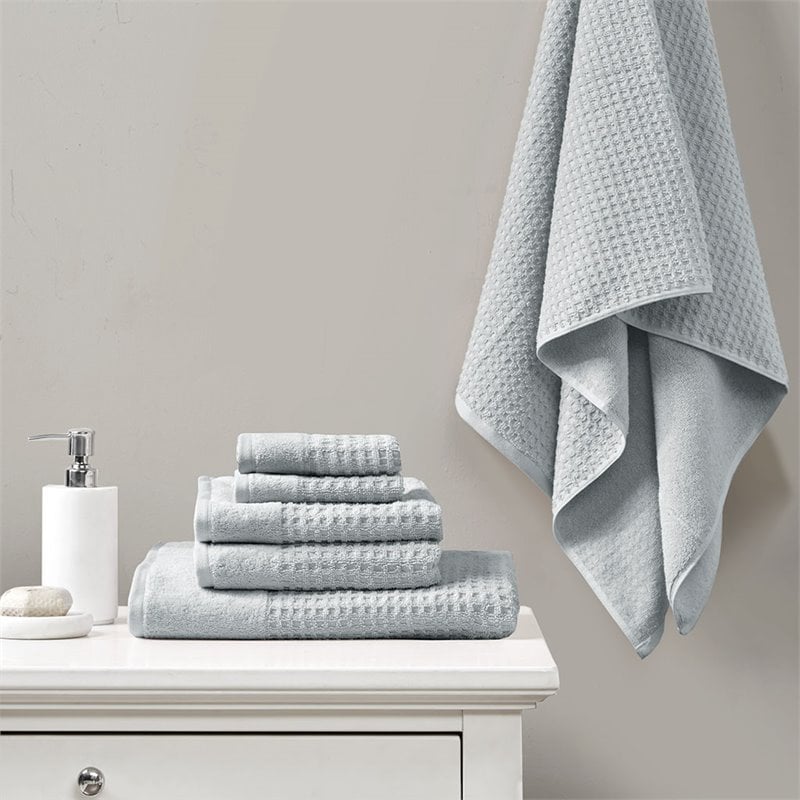 Madison Park Spa 6-Piece 100 Percent Cotton Towel Set in Blue