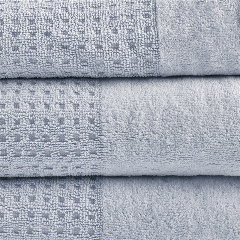Madison Park Spa 6-Piece 100 Percent Cotton Towel Set in Blue