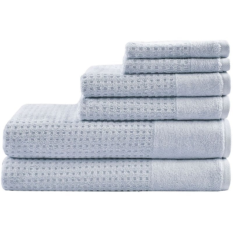 Madison Park Spa 6-Piece 100 Percent Cotton Towel Set in Blue