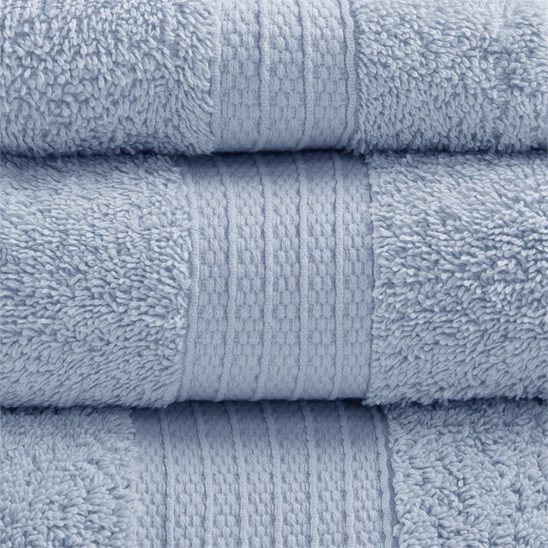 Madison Park Organic 6-Piece 100 Percent Cotton Towel Set in Blue