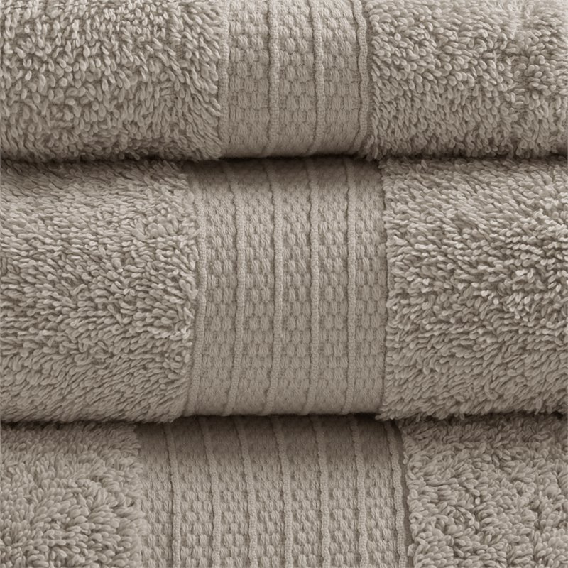 Madison Park Organic 6-Piece 100 Percent Cotton Towel Set in Tan
