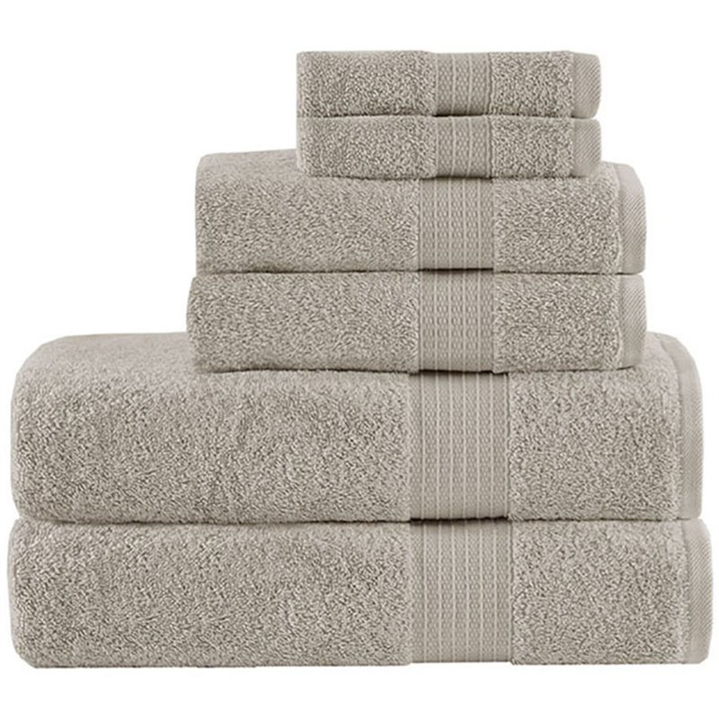 Madison Park Organic 6-Piece 100 Percent Cotton Towel Set in Tan