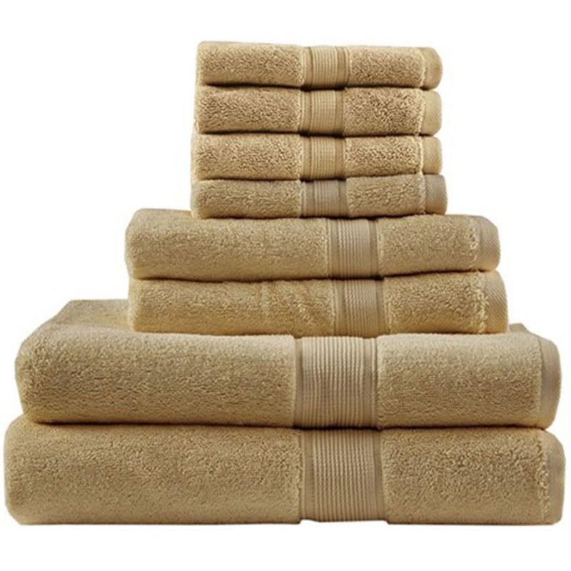 Madison Park Signature 8-Piece 100 Percent Cotton Towel Set in Beige