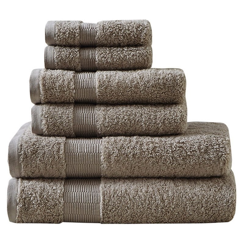Madison Park Signature Luce 6-Piece Egyptian Cotton Towel Set in Taupe Brown