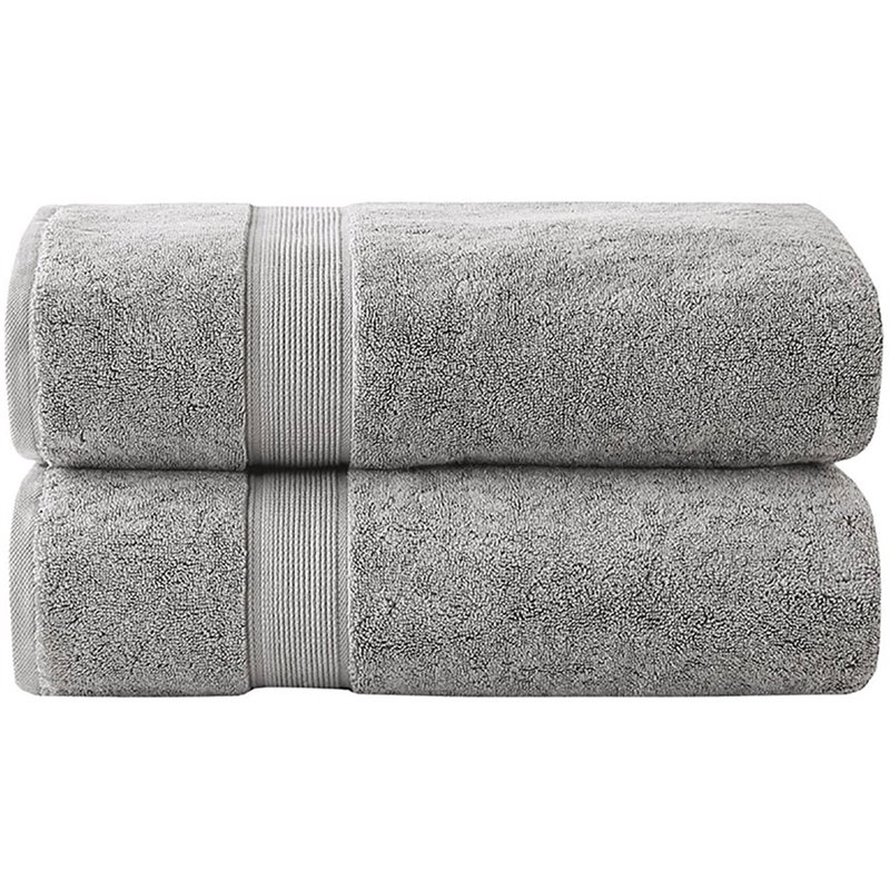 Madison Park Signature 100 Percent Cotton Bath Sheet in Silver (Set of 2)