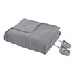 Beautyrest Polyester Knitted Micro Fleece Solid Textured Heated Blanket - Gray