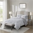 Madison Park 100 Percent Polyester Printed Long Fur Comforter Set in Gray