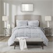 Madison Park 100 Percent Polyester Printed Long Fur Comforter Set in Gray
