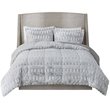 Madison Park 100 Percent Polyester Printed Long Fur Comforter Set in Gray