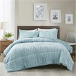 Madison Park 100 Percent Polyester Faux Fur Comforter Mini Set - Aqua Blue