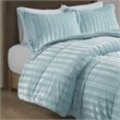 Madison Park 100 Percent Polyester Faux Fur Comforter Mini Set - Aqua Blue