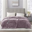 Beautyrest Polyester Knitted Solid Microlight Heated Blanket in Lavender Purple