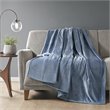 Beautyrest Polyester Knitted Solid Microlight Heated Throw in Sapphire Blue