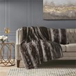 Madison Park Polyester Long Fur Pillow with Knife Edge in Brown
