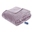 Beautyrest Polyester Knitted Solid Microlight Heated Throw in Lavender Purple