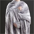 Beautyrest Polyester Faux Tip Dye Long Fur Heated Throw in Gray