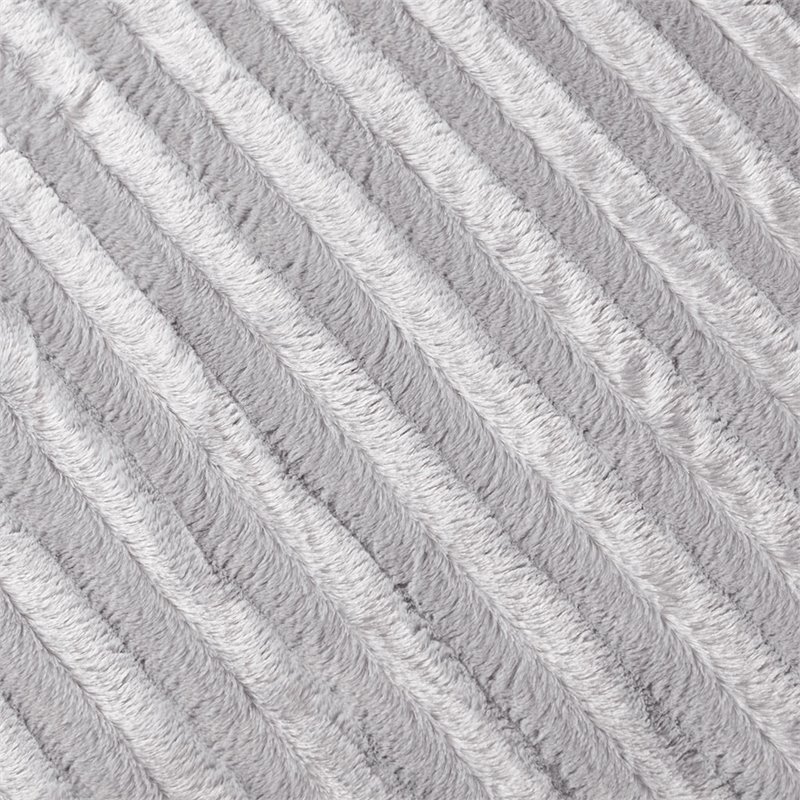 Madison Park Polyester Solid Stripe Brushed Long Fur Knitted Throw in Gray