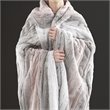 Beautyrest Polyester Oversized Faux Tip Dye Heated Throw in Blush Pink/Gray