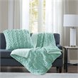 Madison Park 100 Percent Polyester Solid Long Fur Throw in Aqua Blue