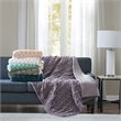 Madison Park 100 Percent Polyester Solid Long Fur Throw in Aqua Blue