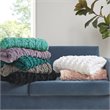 Madison Park 100 Percent Polyester Solid Long Fur Throw in Aqua Blue