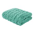 Madison Park 100 Percent Polyester Solid Long Fur Throw in Aqua Blue