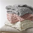 Madison Park 100 Percent Polyester Solid Chenille Chunky Knit Throw in Ivory