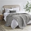 Madison Park 100 Percent Polyester Solid Chenille Chunky Knit Throw in Gray