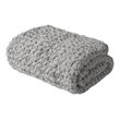 Madison Park 100 Percent Polyester Solid Chenille Chunky Knit Throw in Gray
