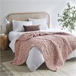 Madison Park 100 Percent Polyester Solid Chenille Chunky Knit Throw in Blush