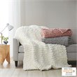 Madison Park 100 Percent Polyester Solid Chenille Chunky Knit Throw in Blush