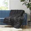 Madison Park 100 Percent Polyester Solid Long Fur Throw in Black