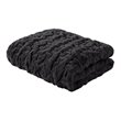 Madison Park 100 Percent Polyester Solid Long Fur Throw in Black