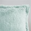 Intelligent Design Polyester Back Solid Shaggy Long Fur Comforter Set in Aqua