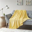 Intelligent Design Oversized Solid Microlight Plush Brushed Throw in Yellow